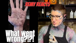 Remy Reacts to palm Tattoos inked ink tattoo [upl. by Acinet]