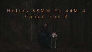 HELIOS 58MM 44M4 CANON EOS R FOOTAGE [upl. by Sahpec516]