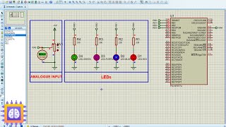 PIC16F877A ADC  Proteus Simulation [upl. by Hewes441]