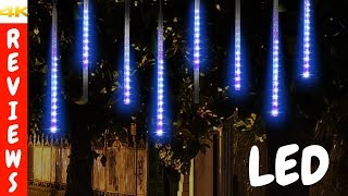 Christmas light decorating ideas  Led meteor shower rain lights review and unboxing [upl. by Ehcsrop]