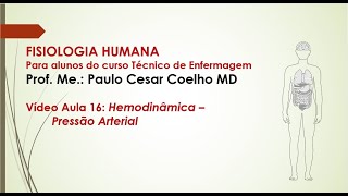 quotFisiologia da Pressão Arterialquot  Vídeo Aula 16 [upl. by Adnawak]