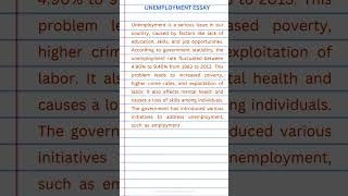 Unemployment Essay [upl. by Verneuil513]