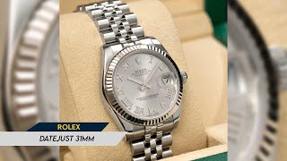 ROLEX Datejust 31mm Roman Numeral Silver Super Jubilee [upl. by Loriner]