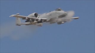 A10 Warthog in Action Fairchild Republic Thunderbolt ii Firing Gau8 30mm Cannon Live Fire Exercise [upl. by Fiorenze745]