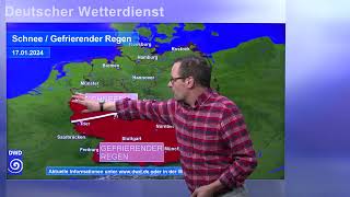 15012024 Unwetterinformation  Deutscher Wetterdienst DWD [upl. by Alleirbag]