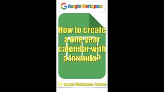 How to create a oneyear calendar with a formula [upl. by Aynot]