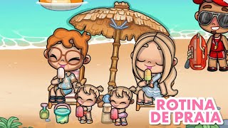 ROTINA DE PRAIA COM AS GÊMEAS 👶🏼👶🏼🏖️ Avatar World [upl. by Bonnette225]