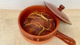 PANE fatto in casa SENZA impasto infornato con pentola di terracotta 😉Pane Veloce e Facile sfornare [upl. by Siegel]