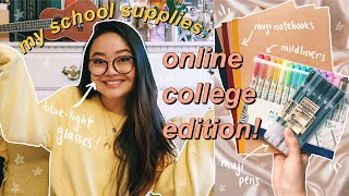 whats in my college backpack ONLINE school supplies 2020 🎒📚 [upl. by Kcirdle]