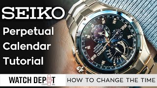 How to Set the Day Date amp Leap Year on a Seiko Perpetual Calendar [upl. by Ainosal]