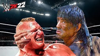 Brock Lesnar vs Rambo WWE 2K22 [upl. by Eelyrehc210]