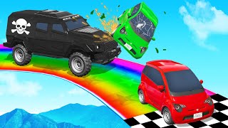 1v1 RACE On A RAINBOW In GTA 5 [upl. by Vaenfila]