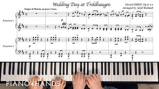 E GRIEG quotWedding Day at Troldhaugenquot for Piano duet [upl. by Ernestus]