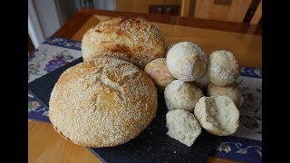 NoKnead Italian Sesame Seed Bread… baked 4 ways super easy… no machines [upl. by Arayc]