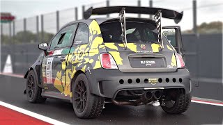 450HP Abarth 695 Biposto Time Attack Build fighting for traction 😱  OnBoard amp Exhaust Flames [upl. by Bertie689]