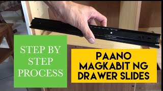 Paano magkabit ng Drawer slides  Paano mag install ng Drawer Slides How to install drawer slides [upl. by Bitthia6]