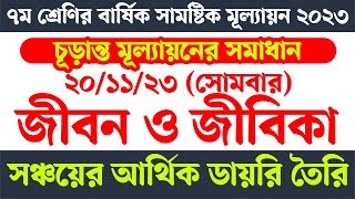 সঞ্চয়ের আর্থিক ডায়রি তৈরি  সপ্তম শ্রেণির জীবন ও জীবিকা বার্ষিক মূল্যায়ন সমাধান 2023 [upl. by Irreg37]