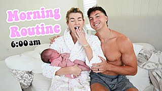 OUR MORNING ROUTINE WITH A NEWBORN BABY [upl. by Aicilanna]