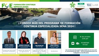 Lanzamiento Programa de Formación Continua Especializada SENA  CAMACOL 2024 [upl. by Howland]