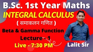 Integral Calculus BSc 1st Year  Beta Function and its Properties with Examples  Lecture  1 [upl. by Llezom]