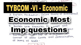 TYBCOM VI Economic Most Imp questions  Atul Sir  TYBCOM SEM 6 Most imp questions [upl. by Layman281]