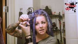 Hair transformation purple dreads to pink dreads [upl. by Arobed]