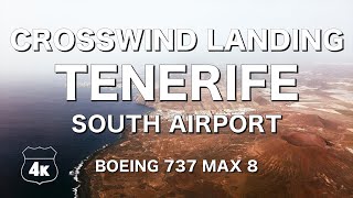 Tenerife Crosswind Sandstorm Landing at Tenerife South Airport 4K UHD fotage [upl. by Stambaugh126]