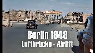 Berlin 1949 color  Berlin Airlift pilot filming  Luftbrücke  Airports  Wiesbaden [upl. by Ruford884]