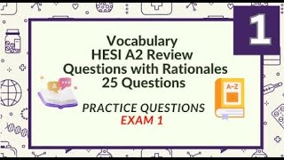 HESI A2 Vocabulary Practice Test 25 Questions Test 1 [upl. by Noyar]