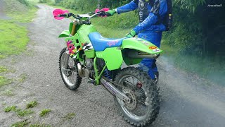 Kawasaki KX500 2Stroke Summer Coldstart amp Riding [upl. by Nezam]