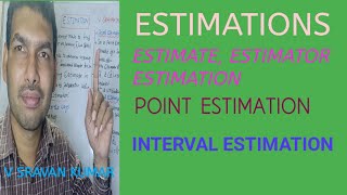 ESTIMATIONS IN TELUGU POINT ESTIMATION AND INTERVAL ESTIMATION [upl. by Marthe]