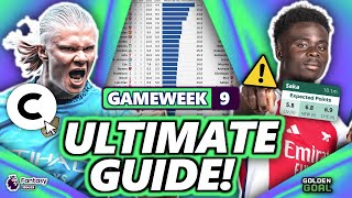 THE ULTIMATE GUIDE FOR FPL GAMEWEEK 9 📈  Fantasy Premier League 2425 Strategy and Tips [upl. by Llyrrad]