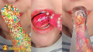 ASMR Frozen Honey Trend New Recipes ROSE PETALS UNICORN SPRINKLES Satisfying Sounds [upl. by Ilime]