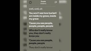 People  Libianca lyrics englishsongs songlyrics shorts peoplesong [upl. by Thurman]