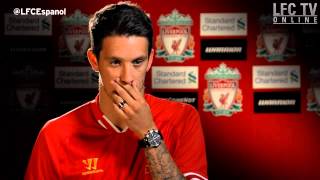 Ve la primera entrevista con el Liverpool de Luis Alberto Español [upl. by Llenod787]