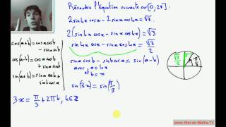 Résoudre une équation trigonométrique avec une formule 22 [upl. by Aihsakal]