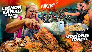 TONDO STREET FOOD  LECHON KAWALI at TUMBONG sa Kalye ng MORIONES  TIKIM TV [upl. by Akinahc]