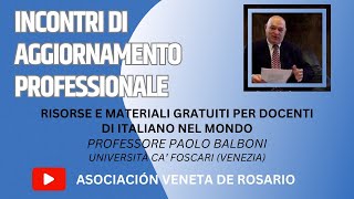 Incontri di aggiornamento professionale con il Professore Balboni  2° incontro [upl. by Aelegna]