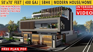 50 x 70 FEET HOUSE DESIGN  5BHK BUNGALOW  400 GAJ  3500 SQUARE FEET HOUSE PLAN  DUPLEX DESIGN [upl. by Liew]