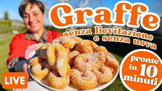 GRAFFE DI CARNEVALE PRONTE IN 10 MINUTI 🥳 Senza Lievitazione e Senza Uova  Ricetta in Diretta [upl. by Desdamona]