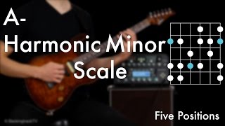 A Harmonic Minor Scale  Five Positions [upl. by Appledorf321]