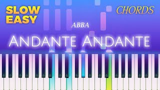 ABBA  Andante Andante  SLOW EASY Piano CHORDS TUTORIAL by Piano Fun Play [upl. by Mano]