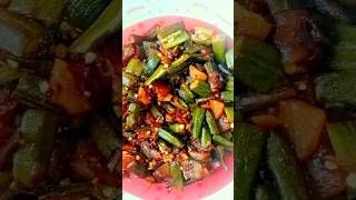 bhindi aloo fry recipe cooking food shorts [upl. by Steffi]