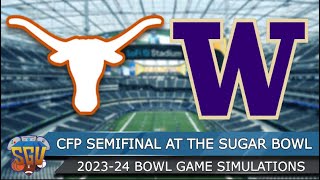 Texas vs Washington  CFP Semifinal at the Sugar Bowl  11 Full Game Highlights  NCAA 14 Sim [upl. by Grath189]