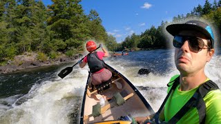 Tandem Whitewater Canoeing the Lower Madawaska River 25m3s [upl. by Tollmann]