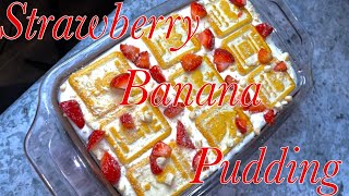 EASY STRAWBERRY BANANA PUDDING ‼️NO BANANAS‼️ [upl. by Aguayo81]