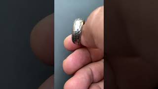 Custom Handmade Damascus Steel Shape of Tyre Ring width 7mm USUK Size 85ringviralshortshotsedc [upl. by Wiggins]