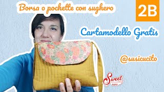 Tutorial meravigliosa borsa o pochette con sughero  cartamodello GRATIS  2B Cucito facile [upl. by Kam]