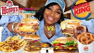 Burger King Triple Vs Wendys Triple Cheeseburger [upl. by Dillie]