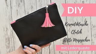 Clutch I Kosmetiktasche nähen  inkl Schnittmuster [upl. by Leibman]